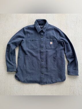 Carhartt Women’s Loose Fit Twill Work Shirt Shacket Blue Size Small